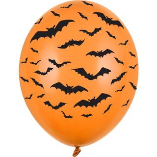 50 stk. Halloween Balloner Orange Flagermus – Latex Helium 12" Festdekoration