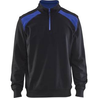Blåkläder sweatshirt half zip sort/koboltblå XL