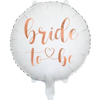 Folieballon "Bride to Be" Hvid/Guld 45 cm – Perfekt til den kommende bruds fest