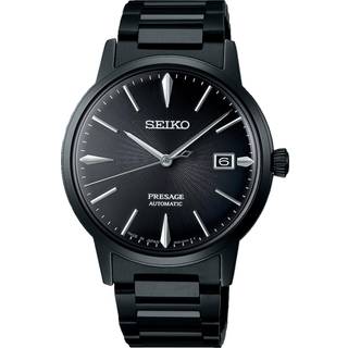 Seiko Presage Cocktail Time 'Black Velvet' Automatic Black Dial Black PVD Stainless Steel Bracelet Men's Watch SRPJ15J1