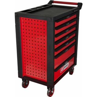 KS Tools RACINGline SORT/RØD værkstedsvogn med 7 skuffer (826.0007)
