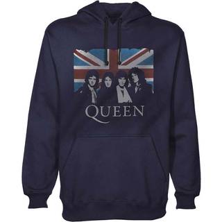 Queen - Queen Unisex Pullover Hoodie: Union Jack (Navy Blue)