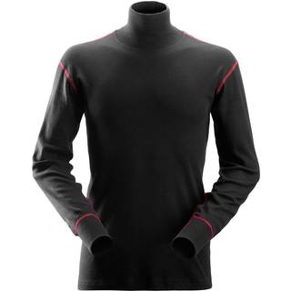 Snickers 2462 protecwork, langærmet t-shirt med rullekrave sort 3XL