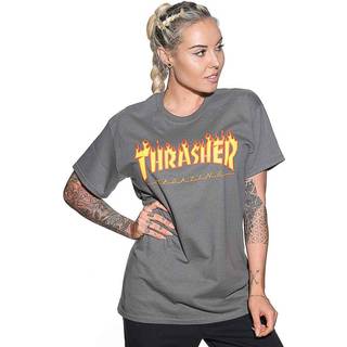 T-shirt Thrasher Flame Logo T-Shirt Charcoal Gray S - Charcoal Gray - S