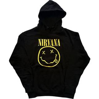 Nirvana Hættetrøje Yellow Happy Face Unisex Black XL