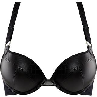 Spider Plunge Balcony Bra - Black