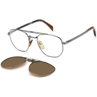 DAVID BECKHAM Mand DB 1082/G/CS KJ1/HE Solbriller Metal Rifle tønde Brun Geometrisk Clip-on
