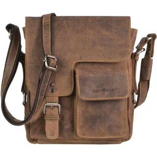 Greenburry Umhängetasche Herren Leder 23x29cm "Vintage" antikbraun, sportliche Umhängetasche für Männer