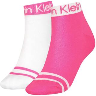 Calvin Klein 2-pak Logo Welt Quarter Socks - Pink - One Size