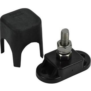 Klemrække BEP Marine Insulated Stud, 1 x M6, sort (minus), med låg