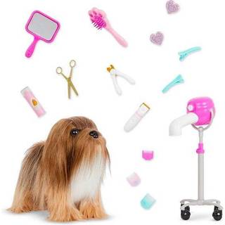 Our Generation dukketilbehør Langhåret hund med tilbehør