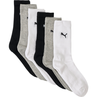 PUMA Unisex Crew Socks 6 pack, Clothing, Grey Combo, 47-49 - Grey Combo - 47-49
