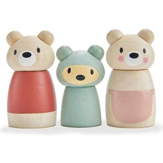 Tender Leaf Toys - Bear Tales - Wood Dollhouse Add -On Dolls Playset -figurer p? 3 stk Bear Family for Children - Inspirer Endless Imaginative Pl