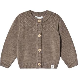 Little Jalo Strikket Cardigan Wood Brown 68 cm  Brun  68 cm  Unisex