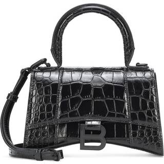 Balenciaga Hourglass XS leather crossbody bag - black - One Size