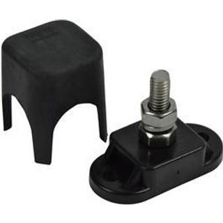 Klemrække BEP Marine Insulated Stud, 1 x M6, rød (plus), med låg