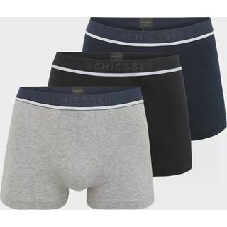 Schiesser 3-pak Organic Cotton Woven Boxer Brief - Black/Grey - Large