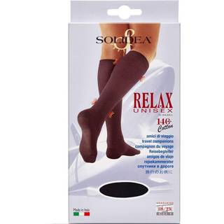 Solidea Knæ Relax Unisex bomulds knæstøttestrømpe140 Cotton sort Str. S, 1 par