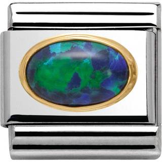 Nomination Classic - Elegance aus Edelstahl mit 18K Gold und natürlichem Halbedelstein - grüner Opal - 030502/26