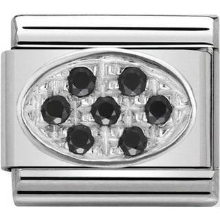 Nomination Classic - SilverShine aus Edelstahl mit 925er Silber und Zirkonia - Pavé Schwarz - 330307/10 - silber