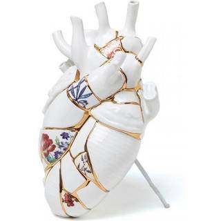Seletti Love In Bloom Kintsugi Vase Hvid/Multifarvet