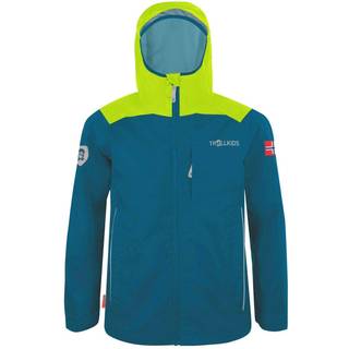 Trollkids Bergen Regnjakke, Bright Red/Mystic Blue, Str. 104