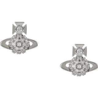 Vivienne Westwood Silver Donna CZ Bas Relief Earrings - Silver
