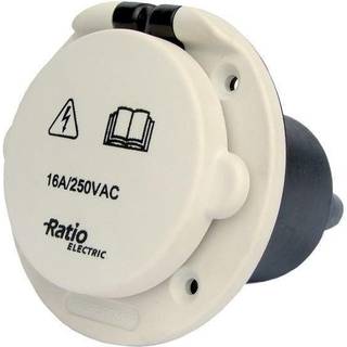 Landstrømsindtag Ratio, 250 V, 16 A, CEE (han), med Easy Lock System, glasfiber/nylon