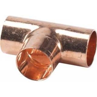 Lodde tee 28 - 22 - 22 mm. Med loddemuffer