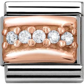 Nomination Rose Gold Light Blue Crystal Charm - Stainless Steel