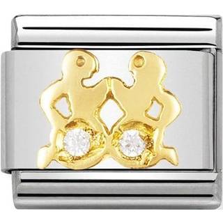 Nomination Classic - STERNZEICHEN Edelstahl, 18K-Gold und Cubic Zirc. (Zwilling) - gold
