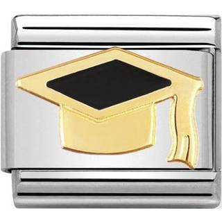 Nomination Black Graduation Hat Charm - Stainless Steel