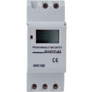 E-Line digitalt kontaktur til tavlemontering, døgn/uge