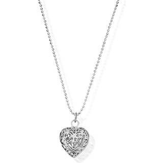 ChloBo Silver Filigree Heart Necklace - 65cm