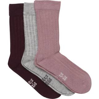 Minymo Børne Strømper i uldmix - Grey Melange - 23/26