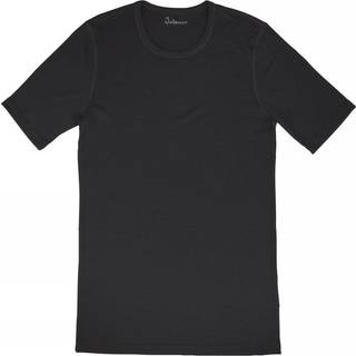 T-shirt i sort uld til kvinder med blondekant
