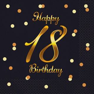 Servietter Happy 18 Birthday