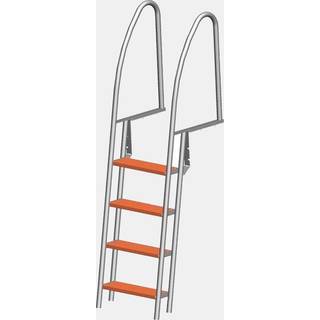 Foldbar brostige, rustfrit stål, 6 trin, teleskopisk, 88 - 200 cm, 40 cm