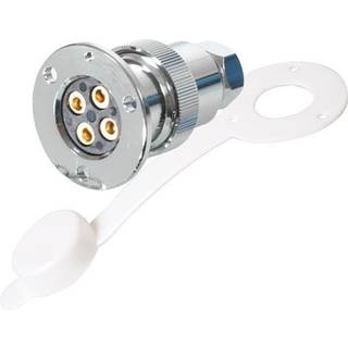 Dækskontakt 1852-Marine, 4-polet, 5 A, 12 V, forkromet messing, med plastlåg