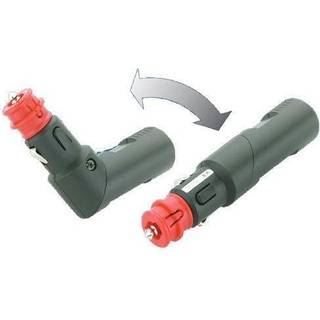 Stikprop til cigarettænderstik Pro Car, 12 / 24 V, 8 A, vinklet, passer kabel 2.5 mm², med indbygget sikring (8 A)