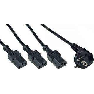 Apparat strømadapter Y-split kabel (1x Schuko CEE7/7 3x C13) | 1, | PRIS-MATCH