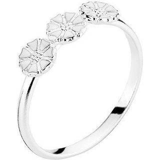 Lund Copenhagen marguerit ring 3x5mm - forgyldt/hvid - 907050-3-M