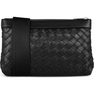 Bottega Veneta - Duo Intrecciato Leather Messenger Bag - Men - Black