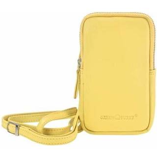 Handy Umhängetasche Leder 11x18cm "Nappa" gelb | Greenburry.de
