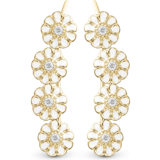 Long Marguerits Crawlers - Blankpoleret Forgyldt Sterling Sølv m. 10 Hvide Topas - Christina