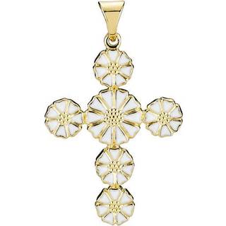 Lund Copenhagen marguerit kors - forgyldt/hvid - 906050-M