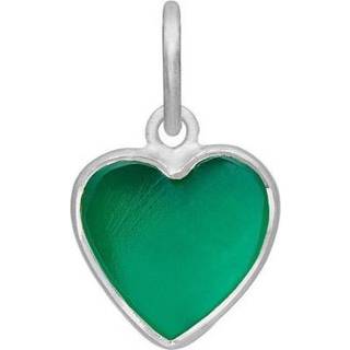Frk Lisberg Aya Heart Vedhæng i Sterling Sølv med Grøn Onyx