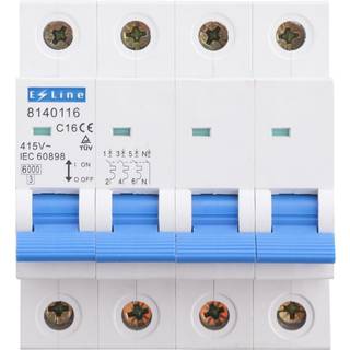 E-Line automatsikring, 3pol + N, 16A, 4 moduler