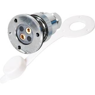 Dækskontakt 1852-Marine, 2-polet, 5 A, 12 V, forkromet messing, med plastlåg