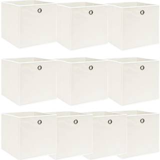 Opbevaringskasser Med Låg 32X32X32 Stof Sort - 10 / Hvid uden låg